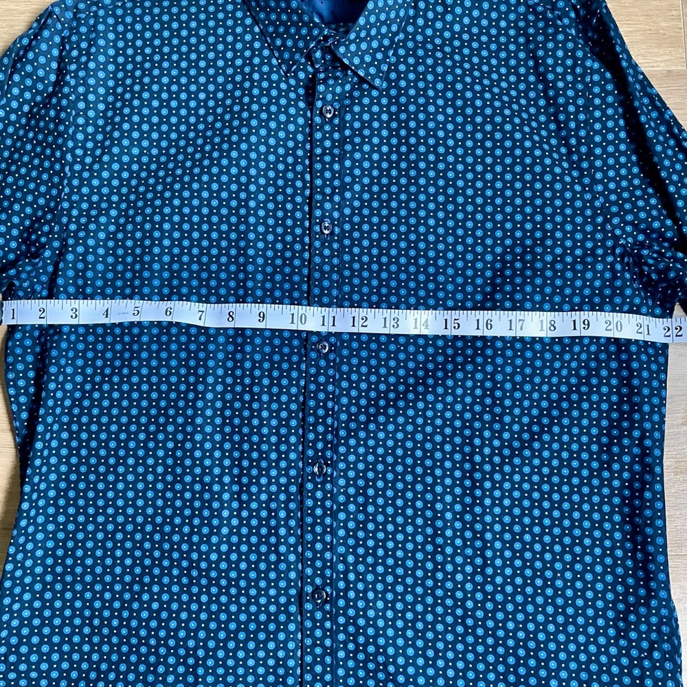 Scotch & Soda Blue Pattern Slim Fit Button Up Shirt Cotton Men’s XL - Picture 8 of 9
